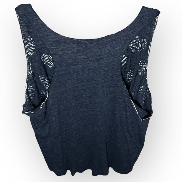 Eyeshadow Navy Blue Slubknit Swing Tank Top with White Hearts Size 2X NWOT - Picture 8 of 14